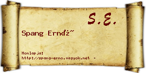 Spang Ernő névjegykártya