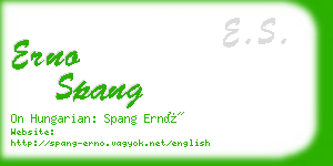 erno spang business card